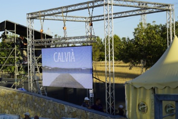 Image Euro Cup final on giant screen in Son Caliu